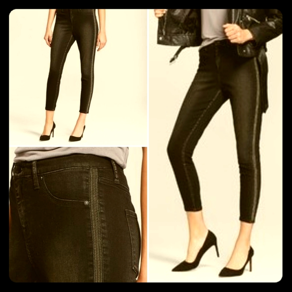 Black Mossimo High Rise Tuxedo Stripe Jeggings